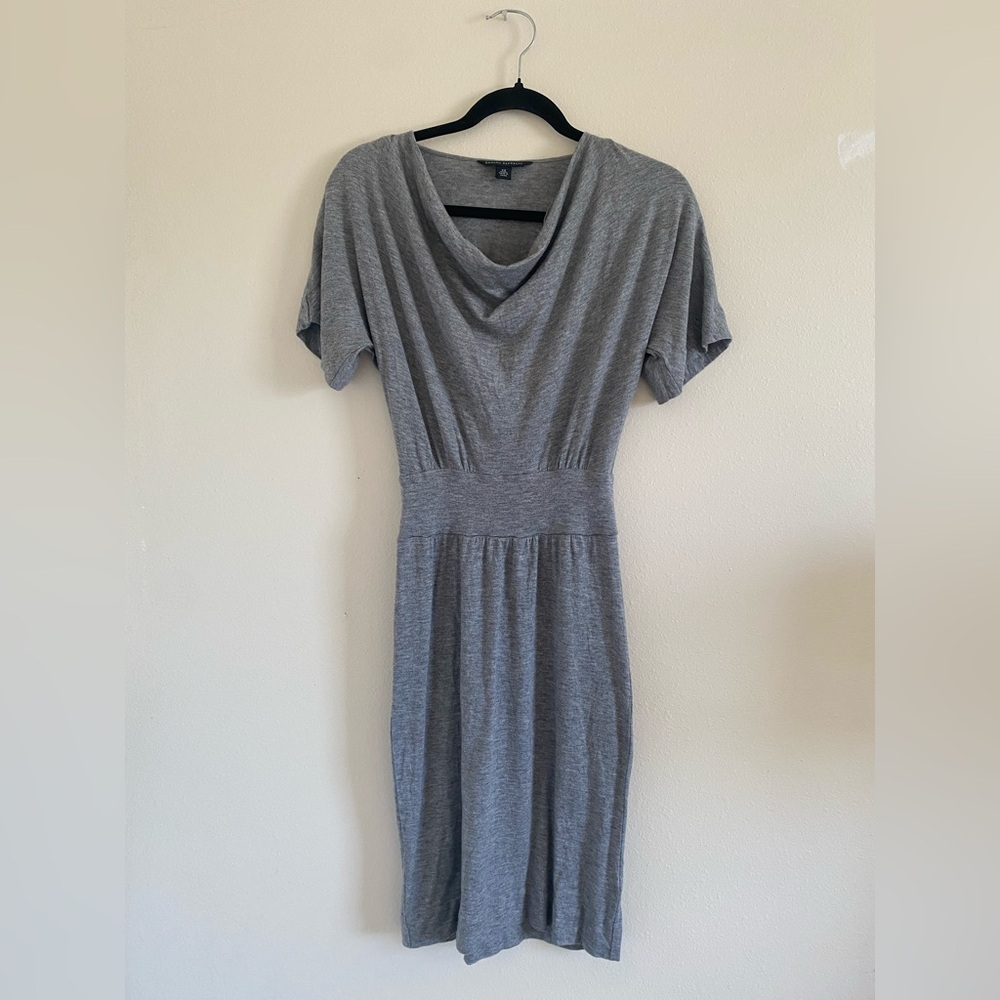 Banana Republic grey wool-blend cowl-neck dress size XS